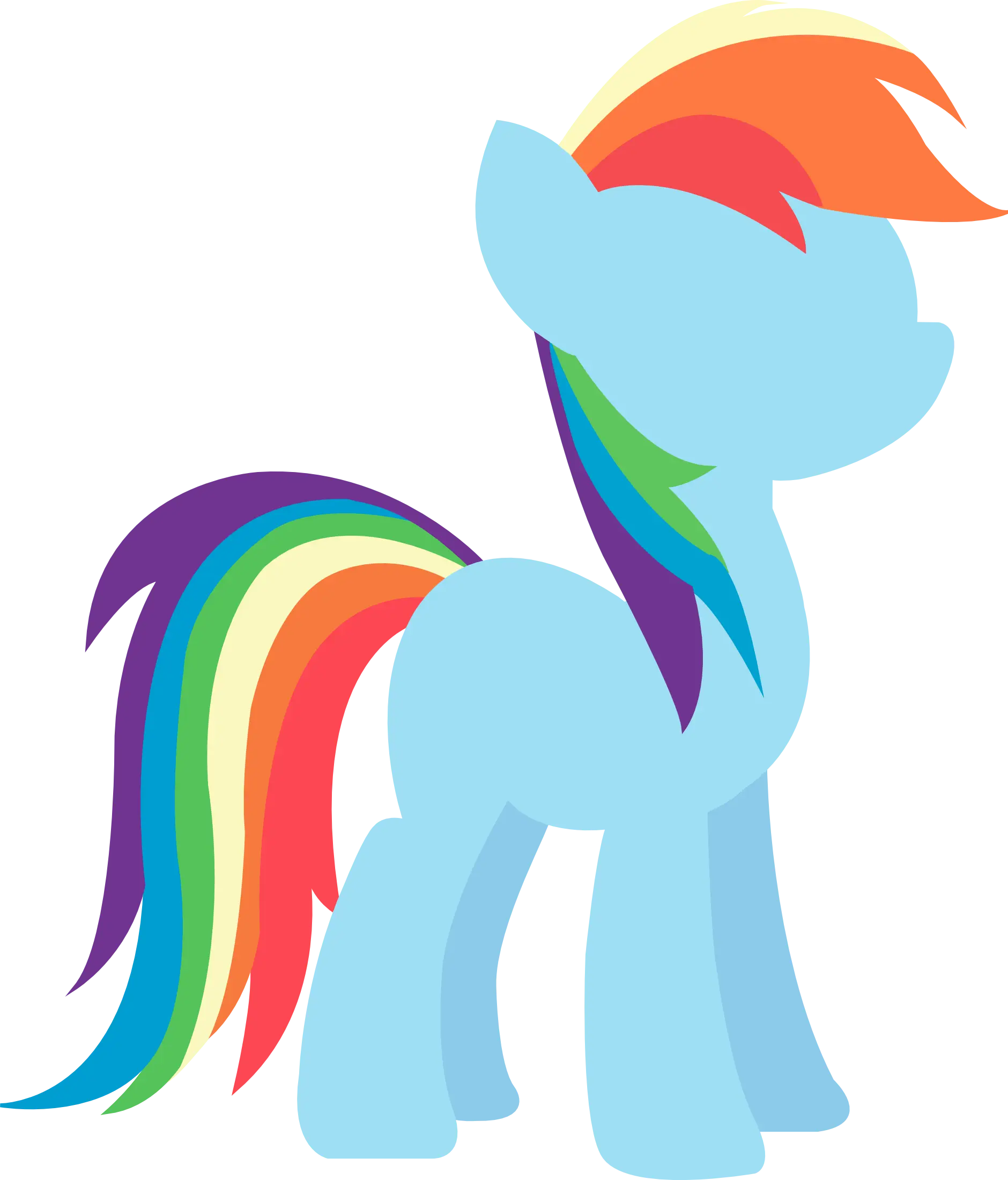 Rainbow Pony Cartoon Character with Magical Look