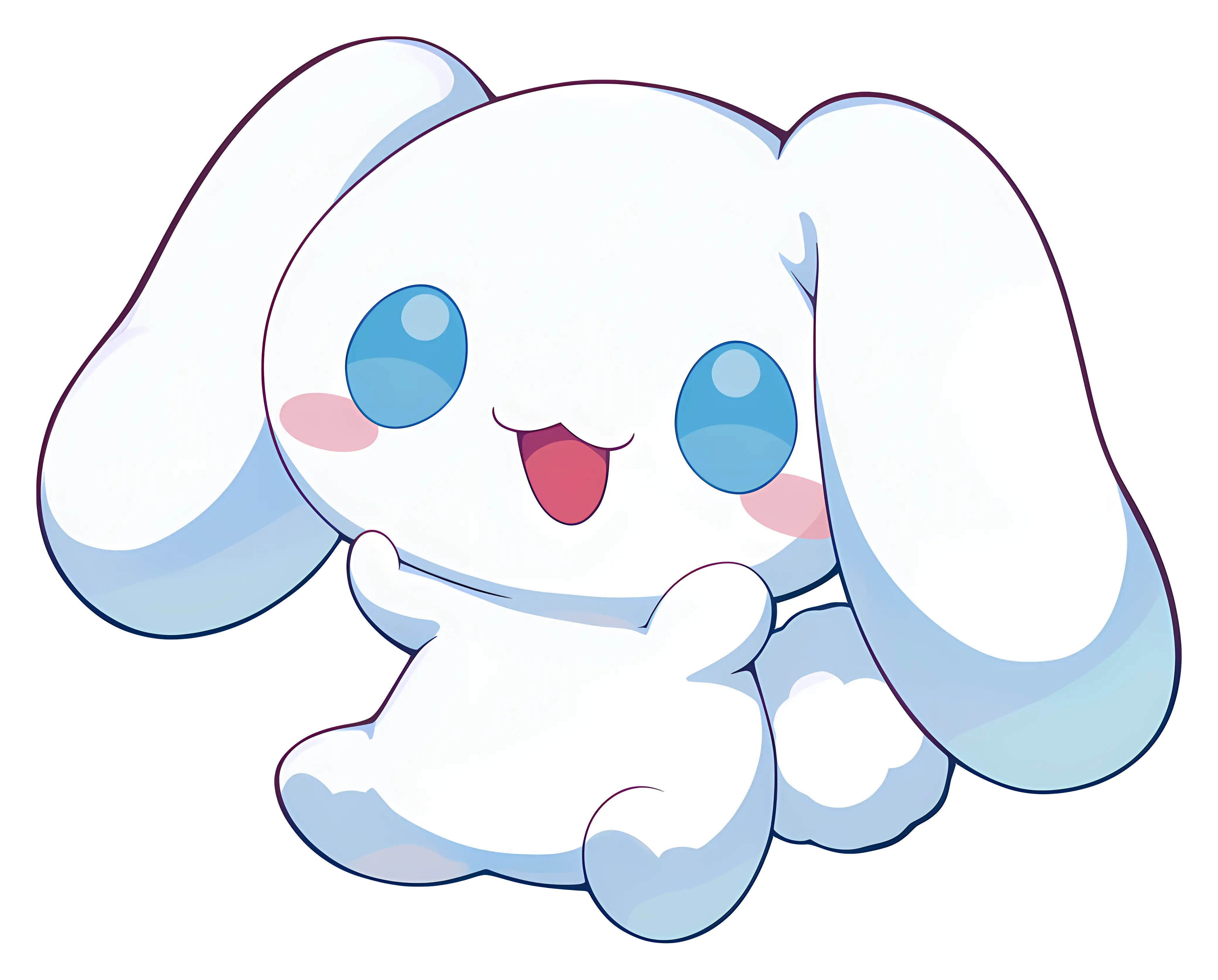 Cute Bunny with Happy Expression Illustration