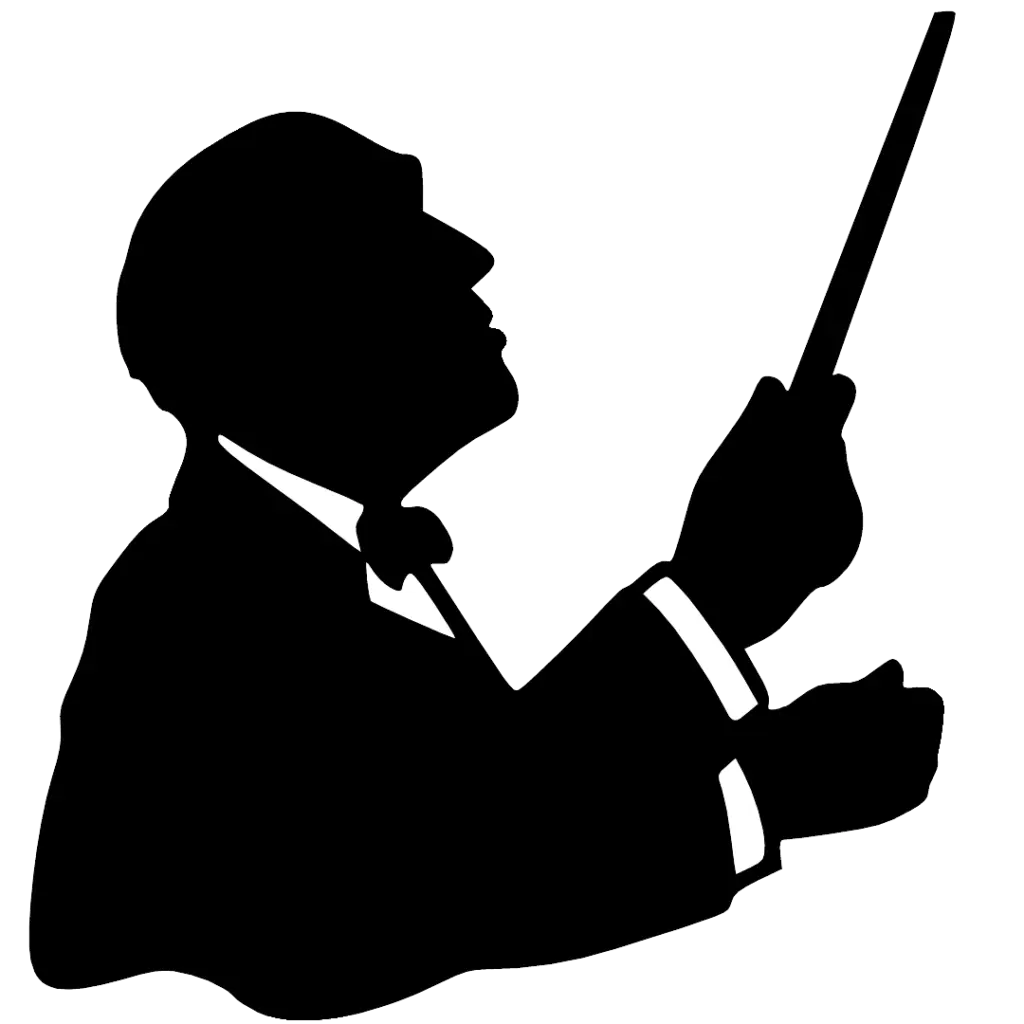 Silhouette of Conductor with Baton