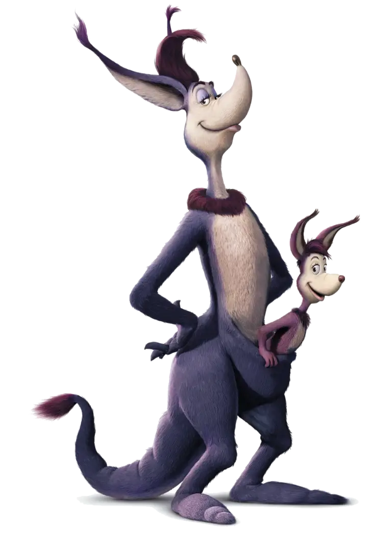 Cartoon Kangaroo with Baby