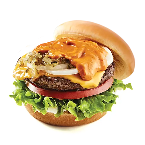 Cheeseburger with Lettuce and Tomato