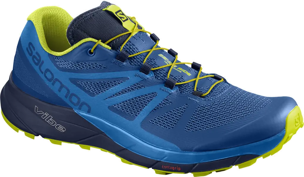 Blue and Yellow Running Shoe Design