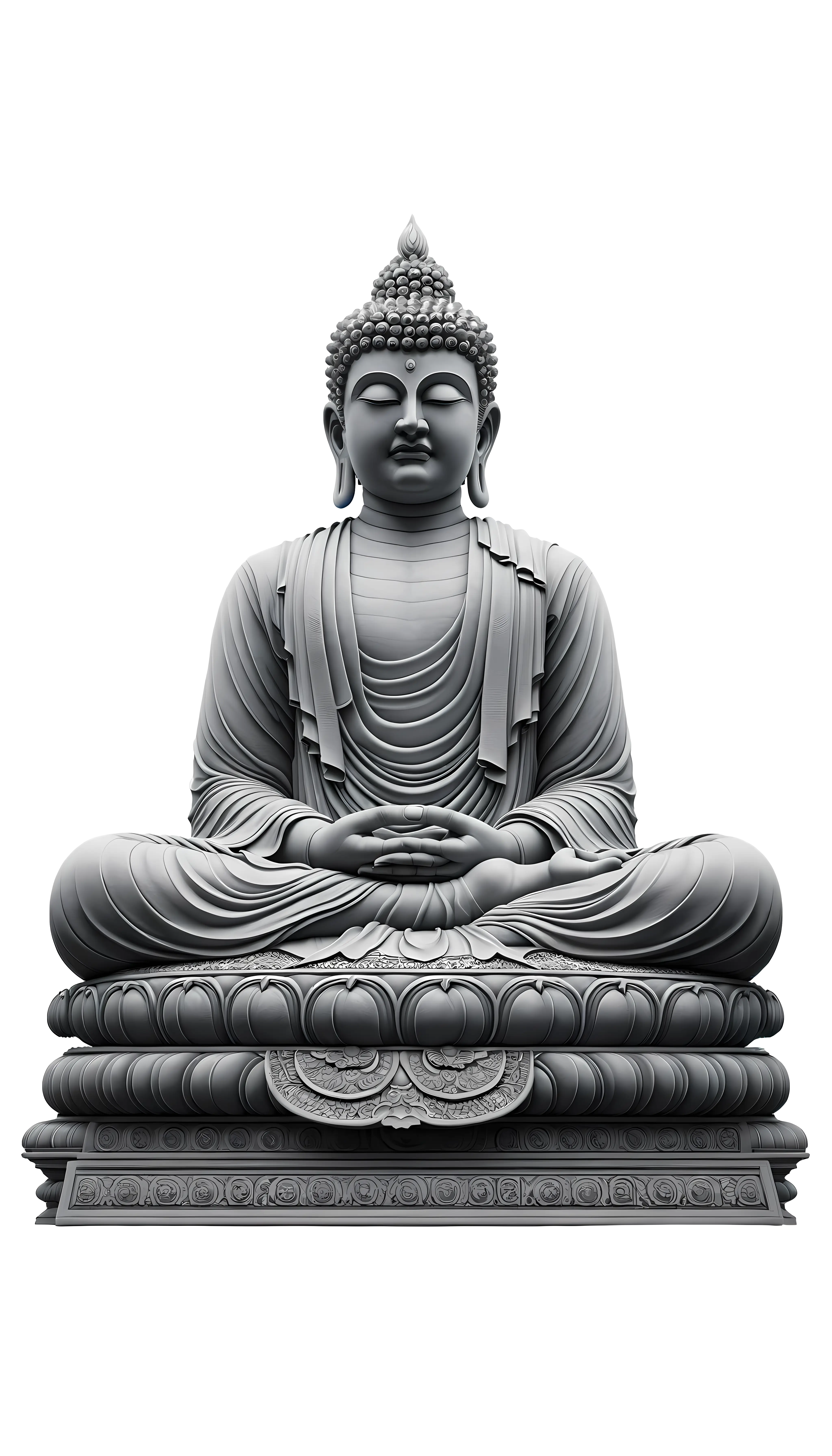 Peaceful Buddha Statue in Meditation