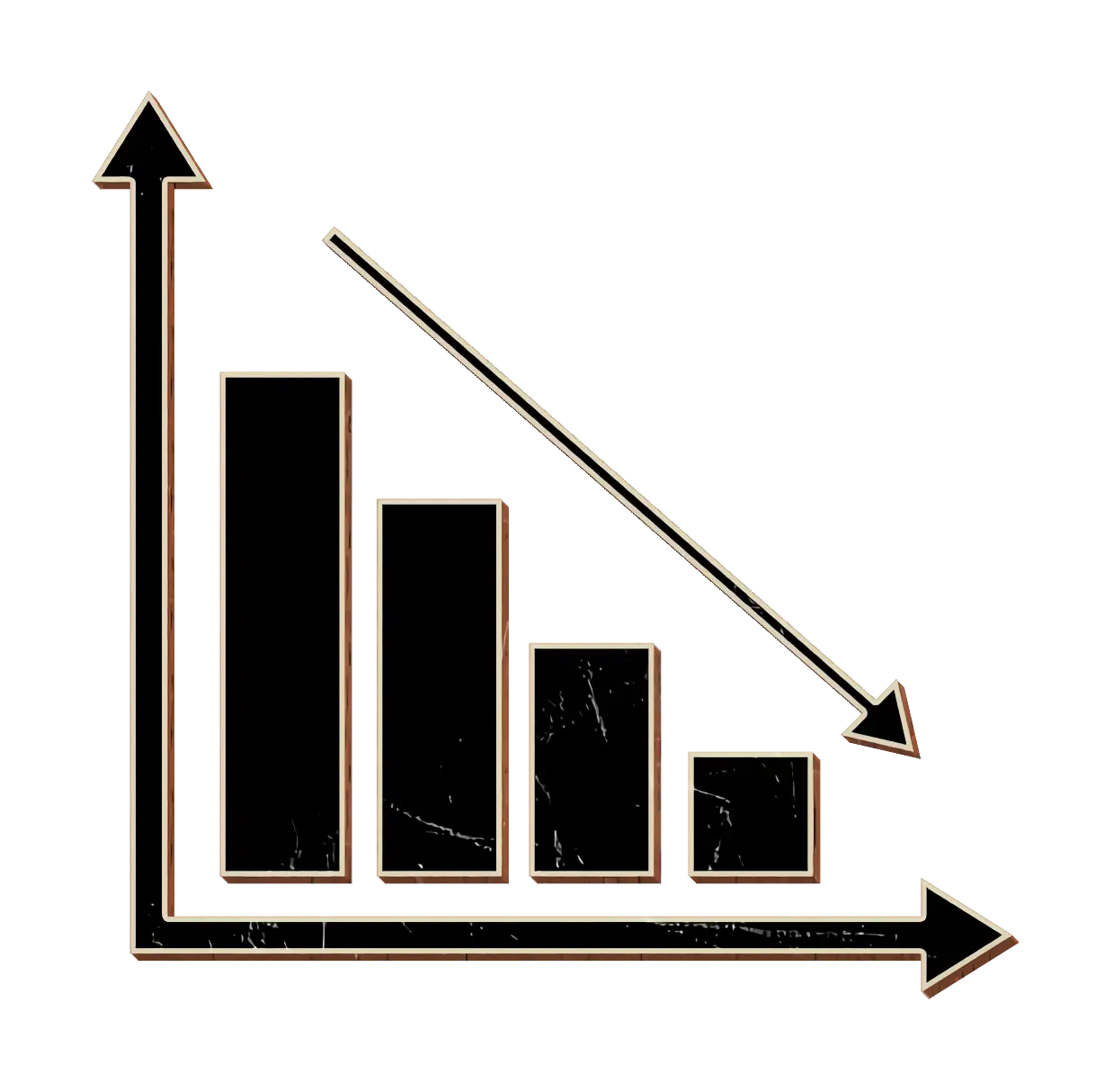 Black Declining Bar Graph