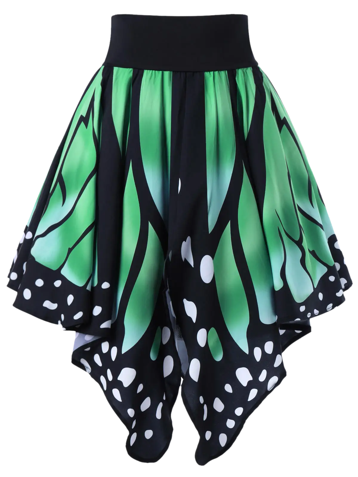 Flowy Green Butterfly Skirt for Fashion Enthusiasts