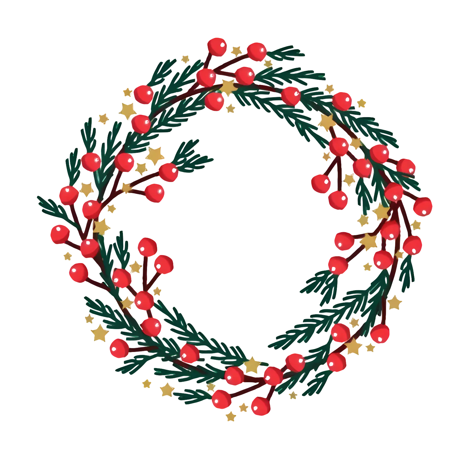 Christmas Wreath with Red Berries