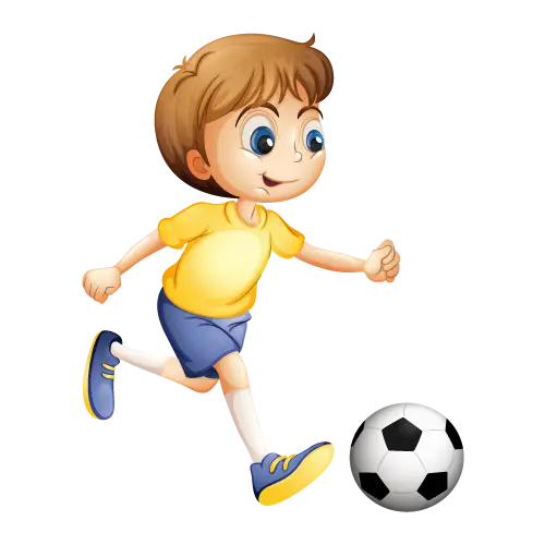 Boy Playing Soccer Illustration