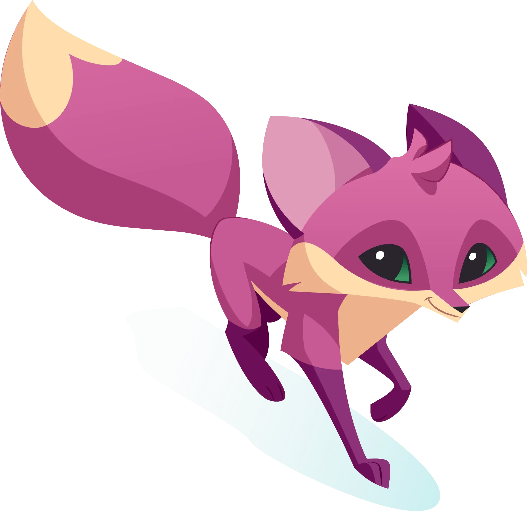 Purple Cartoon Fox Illustration