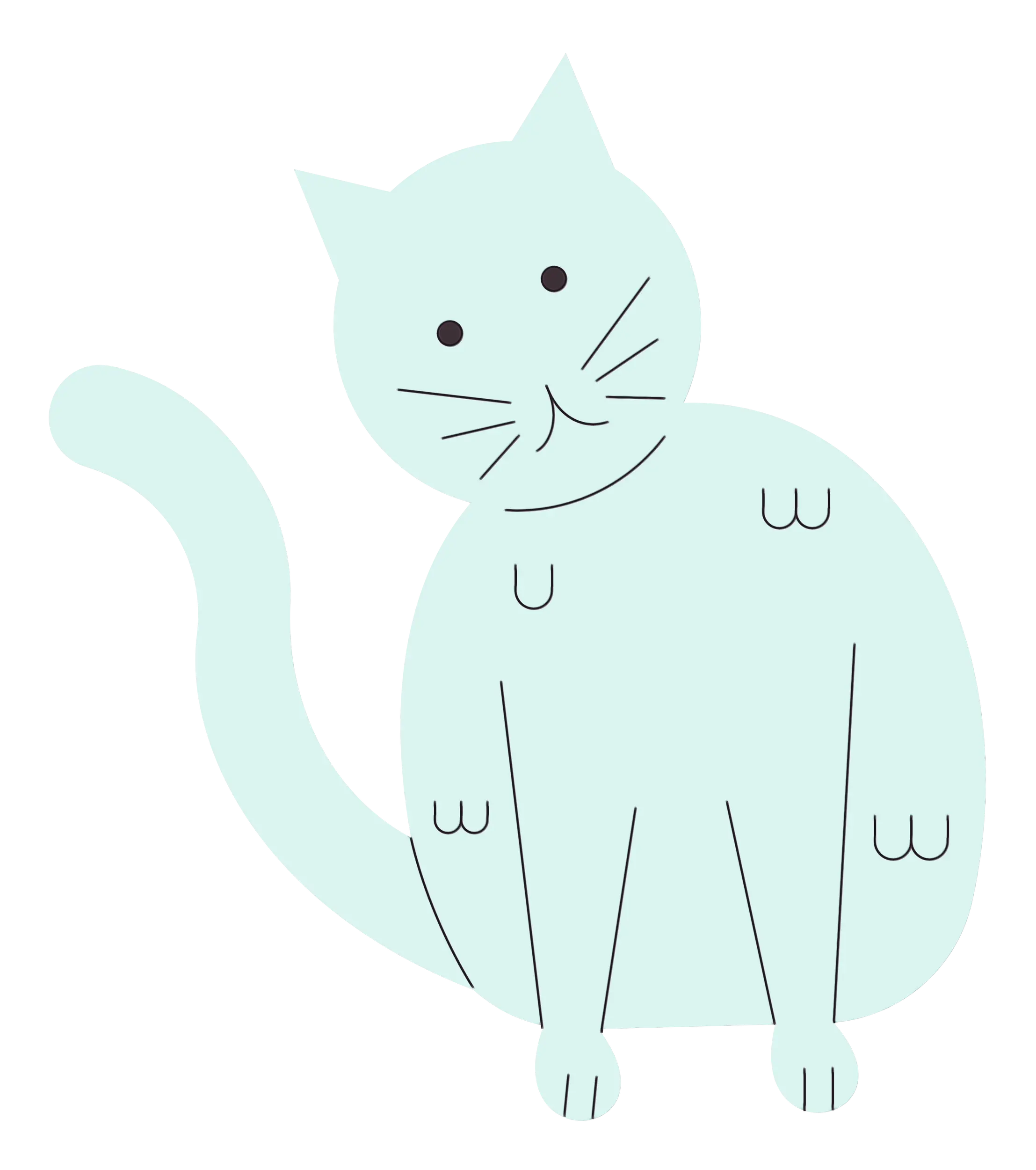 Light Blue Cat Illustration