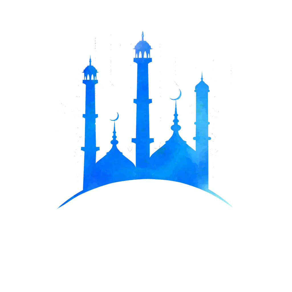 Blue Silhouette of Mosque