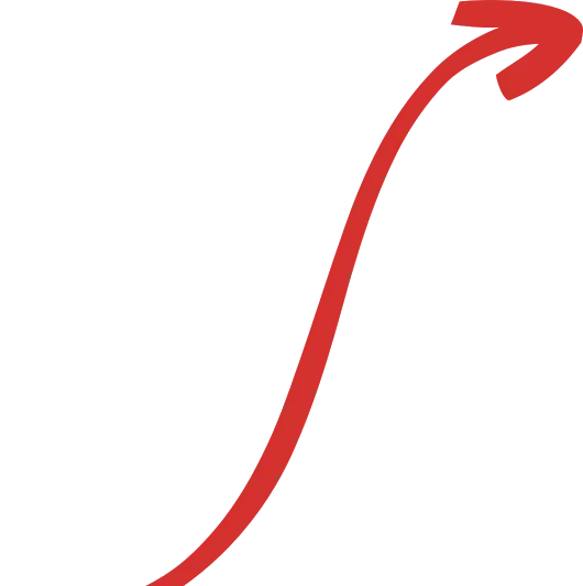 Red Upward Arrow Indicating Progress or Growth