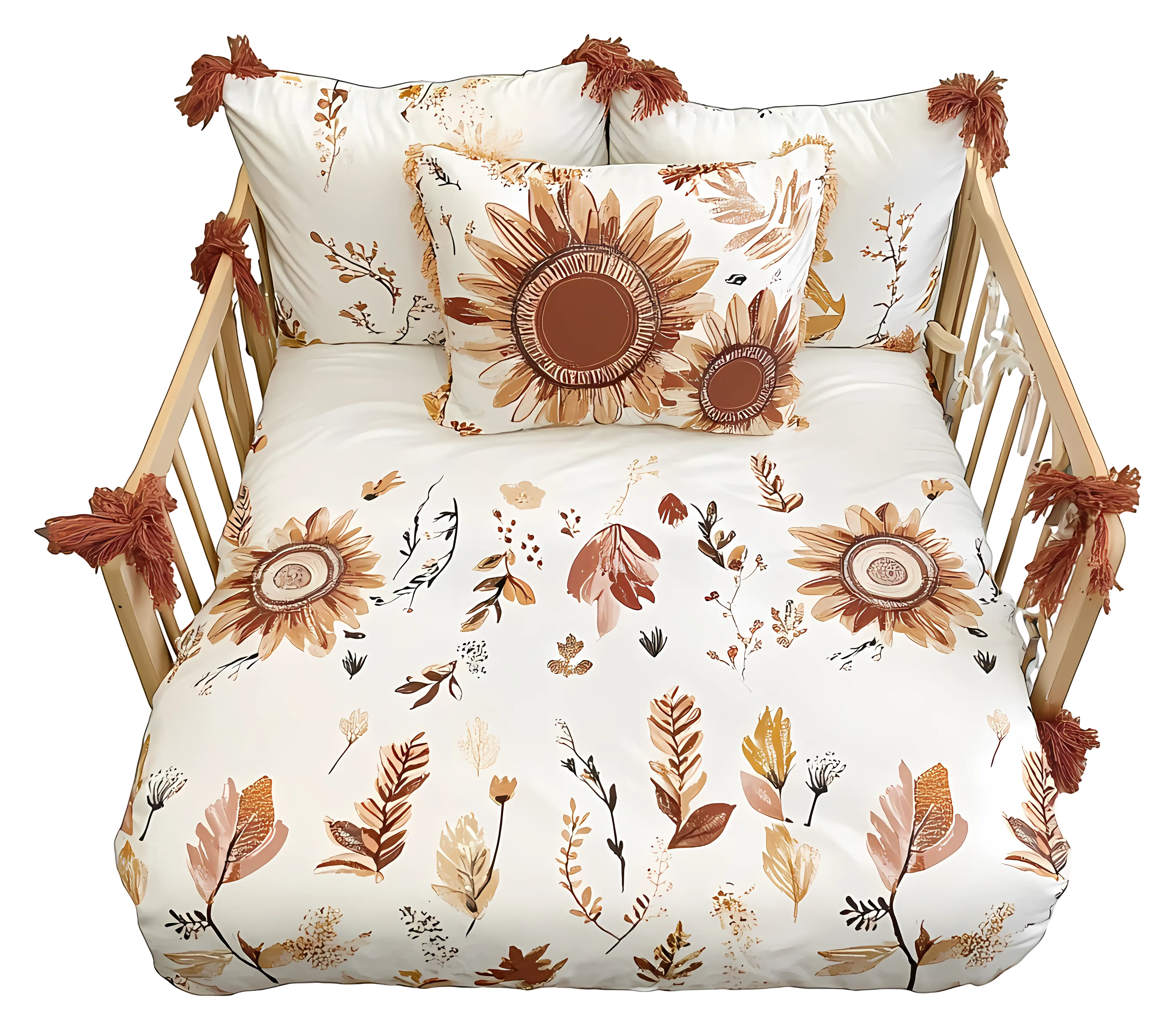 Floral Bedding Set with Sunflower Design