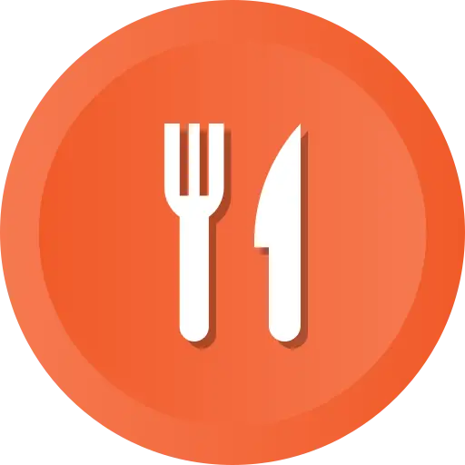 Orange Cutlery Icon for Dining