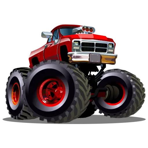 Red Monster Truck with Big Wheels