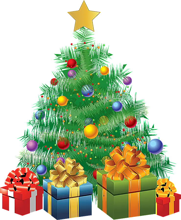 Decorated Christmas Tree with Gifts