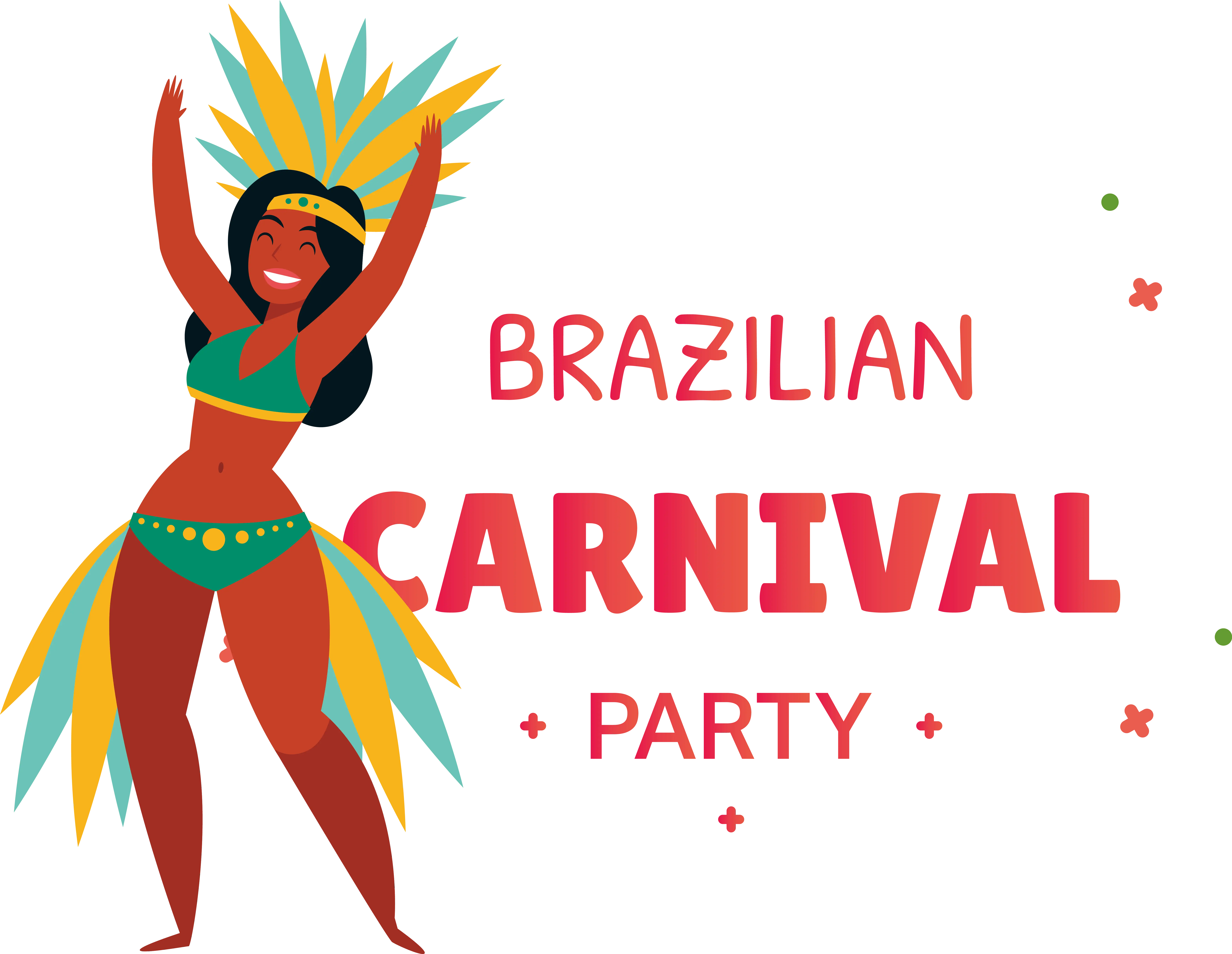Brazilian Dancer and Carnival Party Graphic