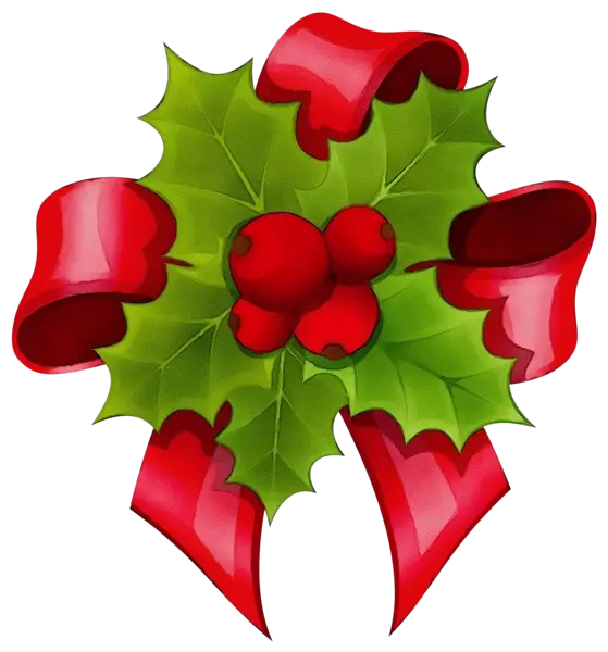 Holly with Red Bow for Christmas