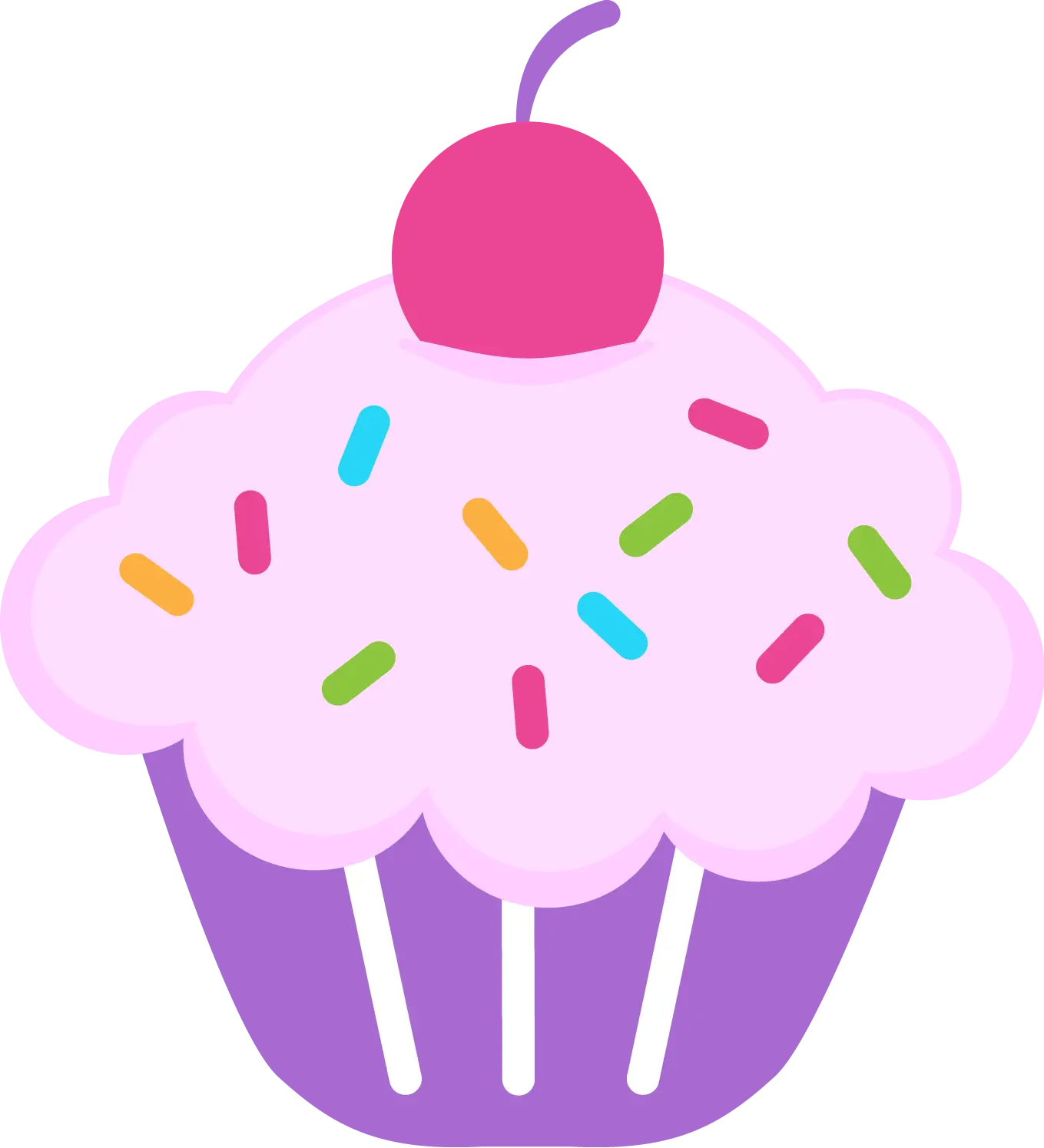 Cupcake with Sprinkles and Cherry