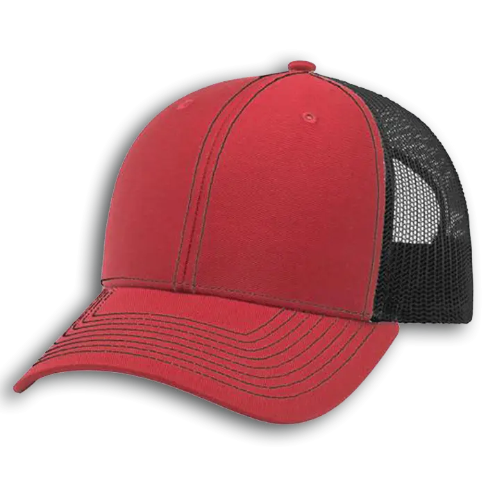 Red Baseball Cap with Mesh Back