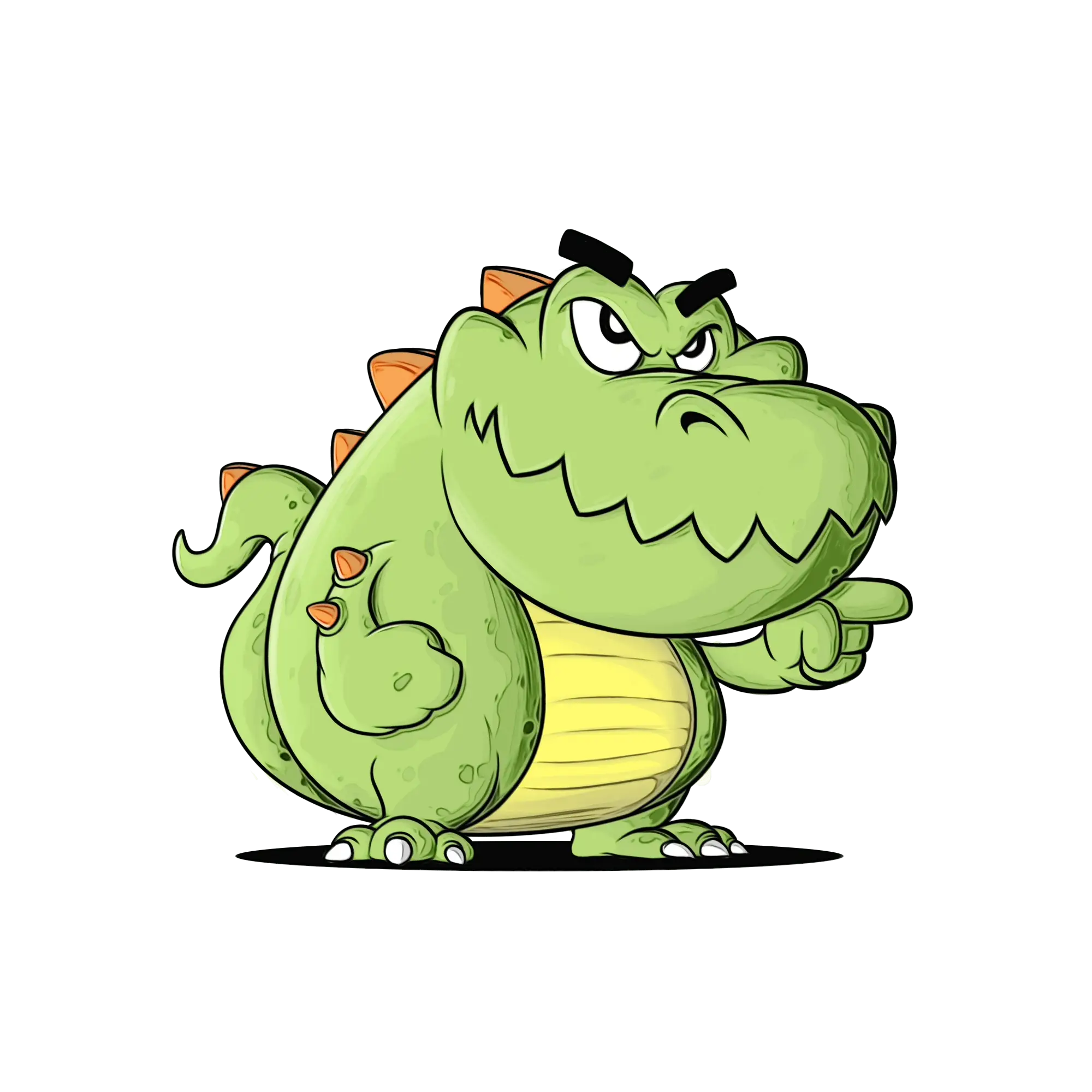 Angry Cartoon Dinosaur Illustration