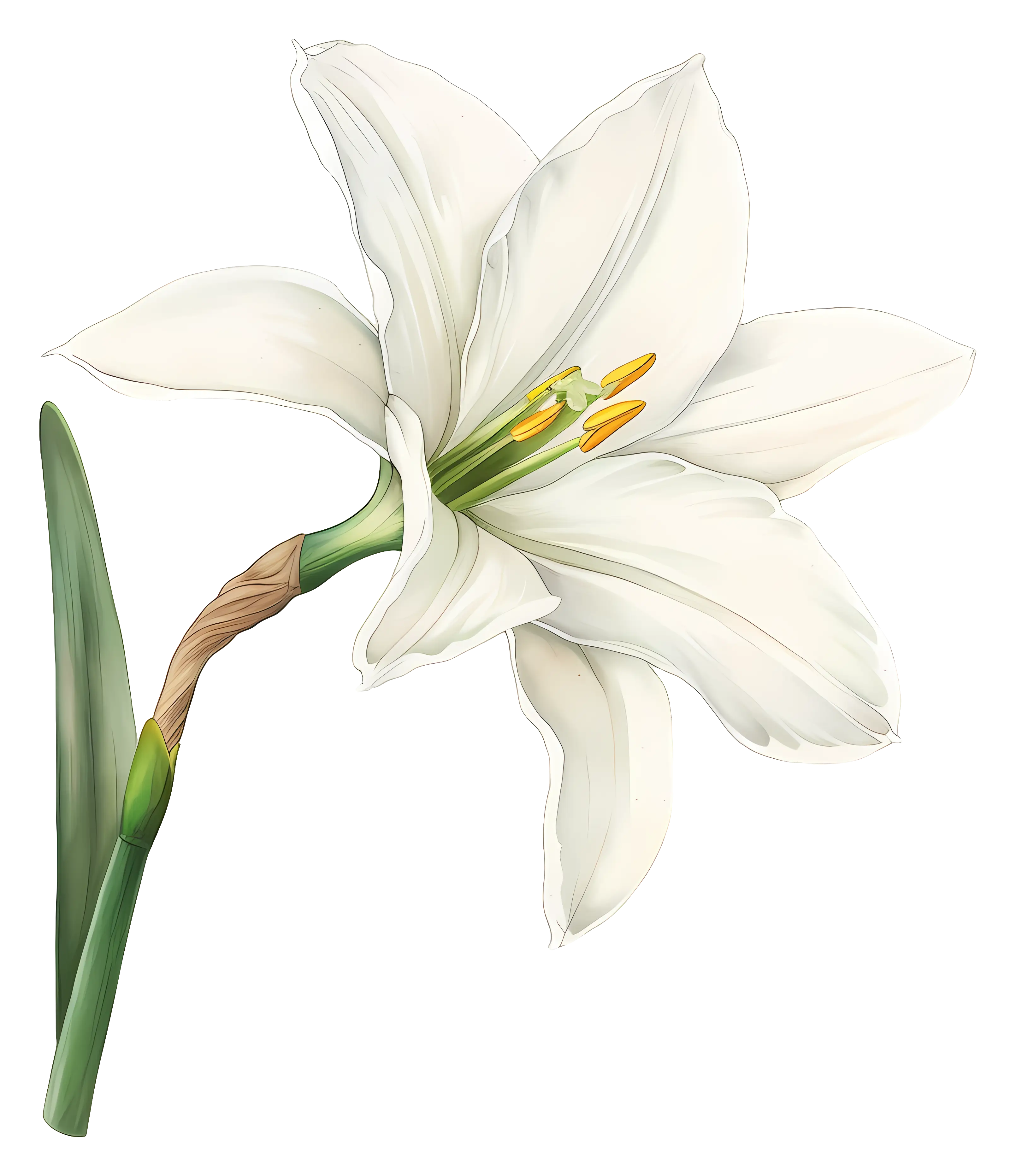 White Lily Flower Illustration