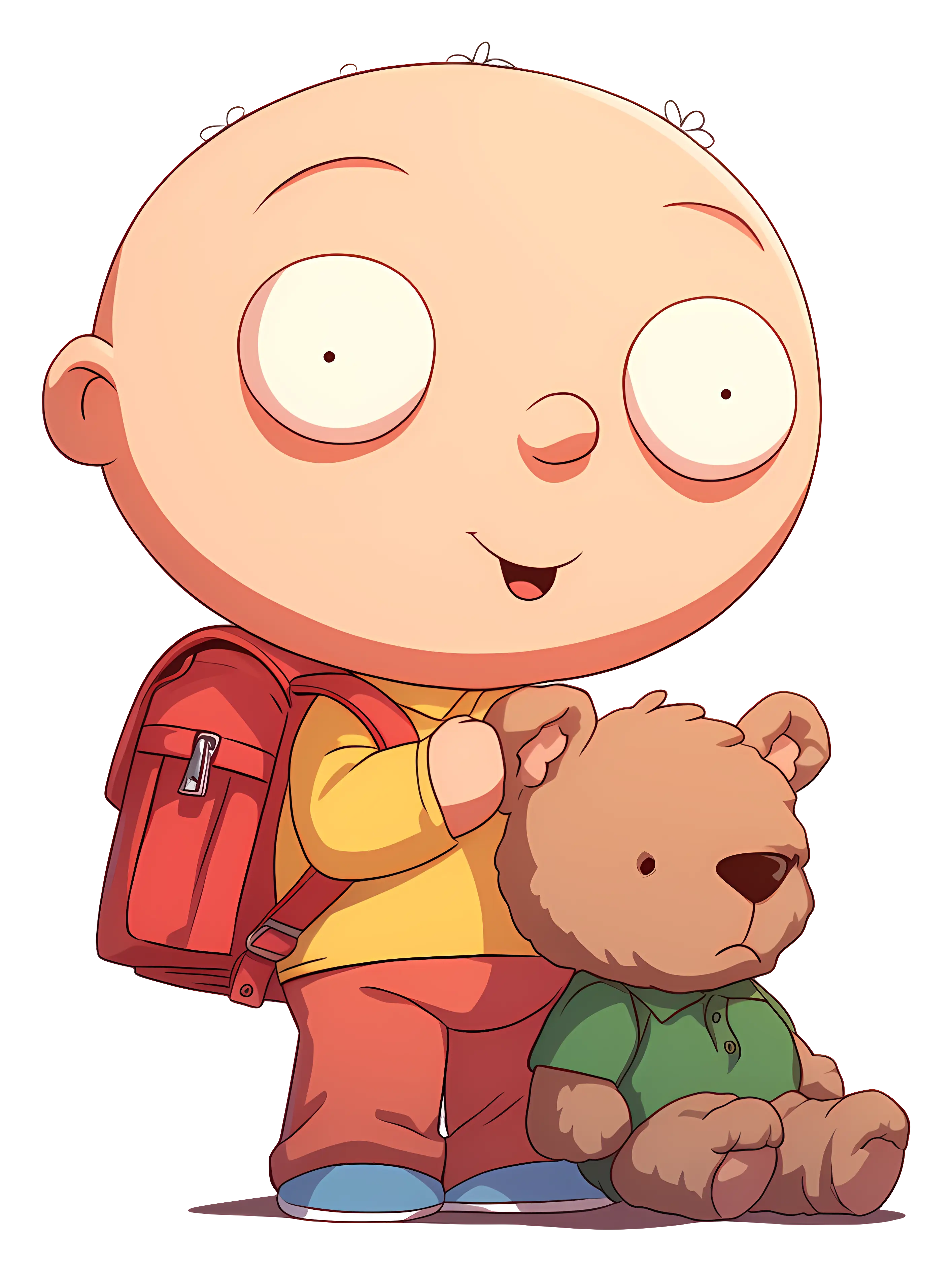 Cartoon Child with Teddy Bear