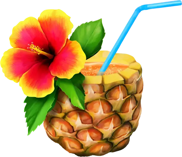 Tropical Pineapple Cocktail with Flower