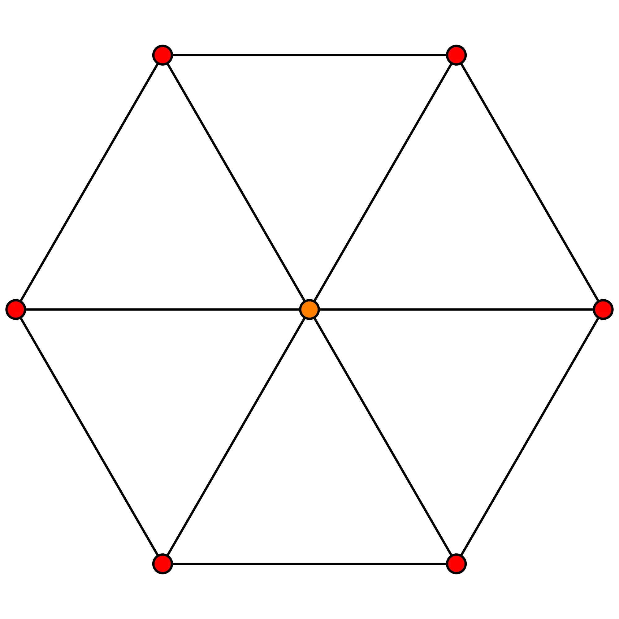 Geometric Hexagon Diagram with Connecting Dots
