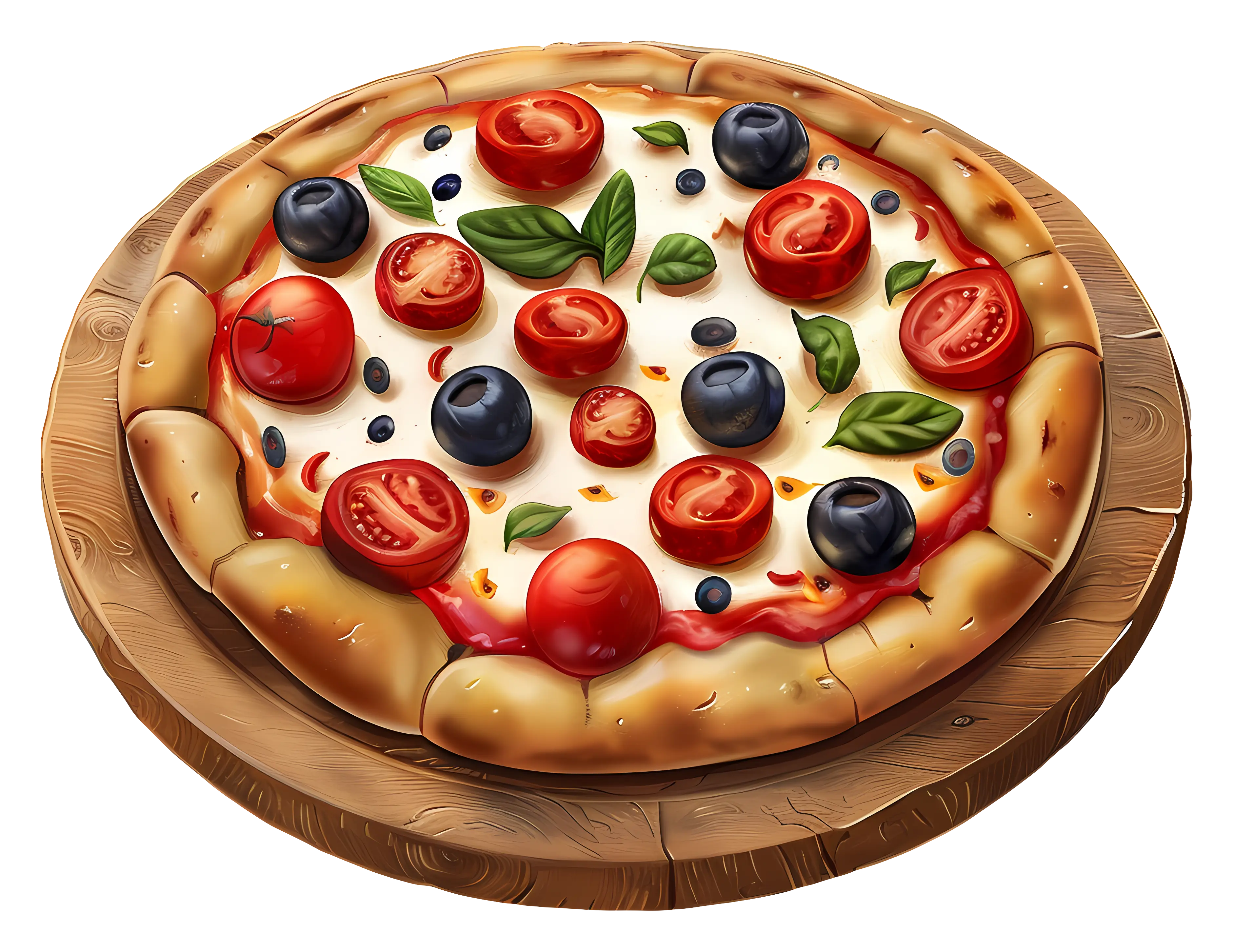 Illustration of Delicious Vegetable Pizza