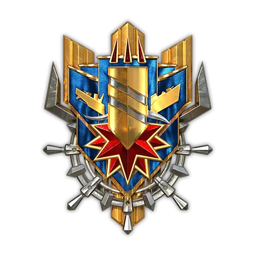 Colorful Military Badge with Star