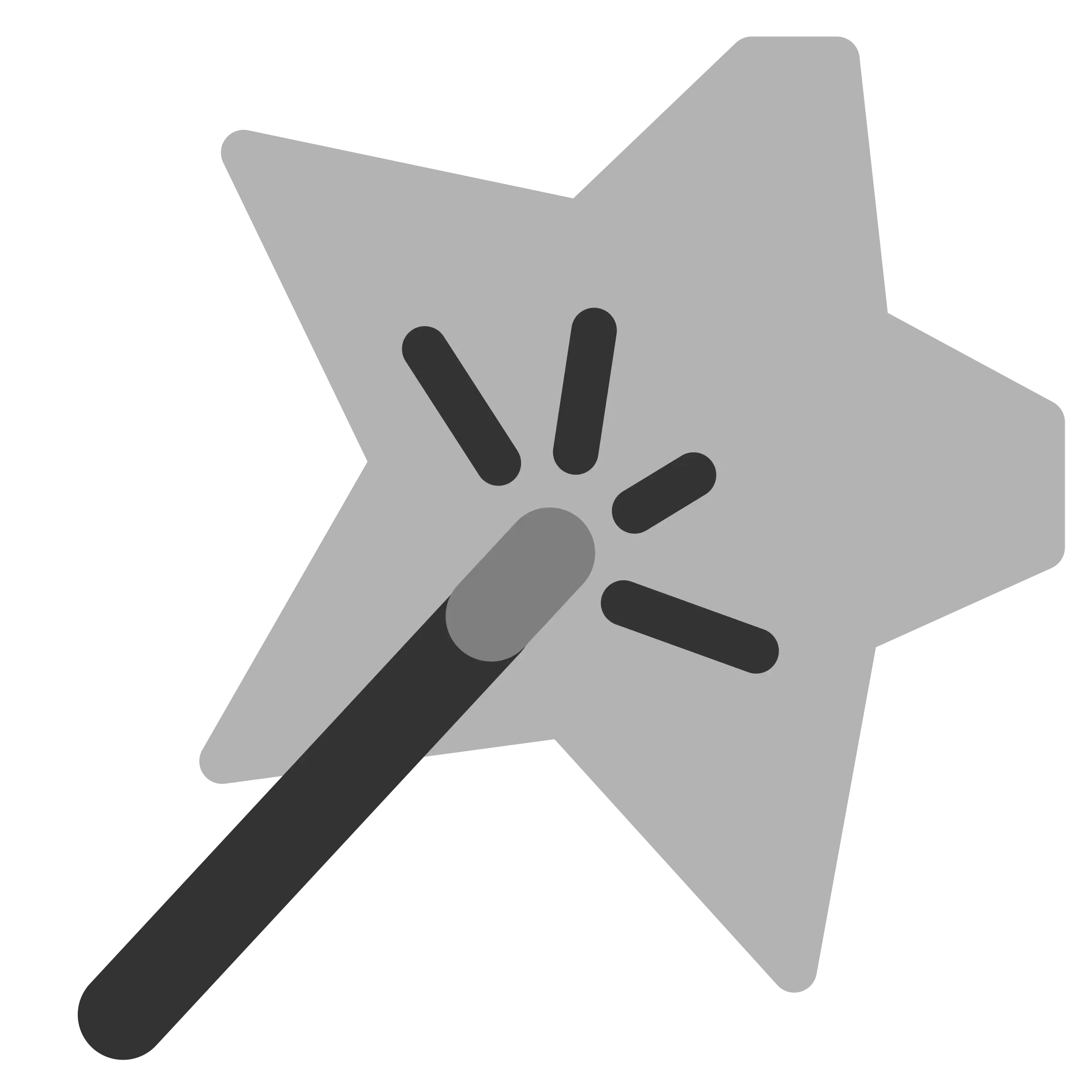 Gray Magic Star Wand Icon