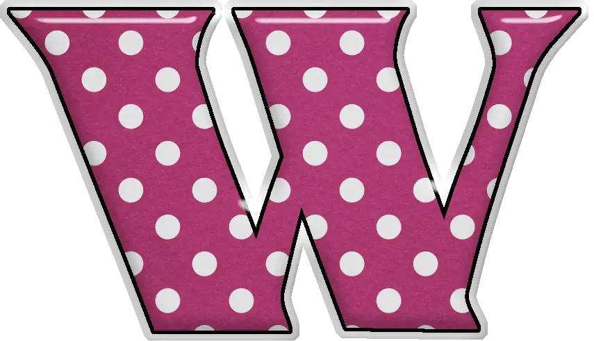 Pink Polka Dot Letter W
