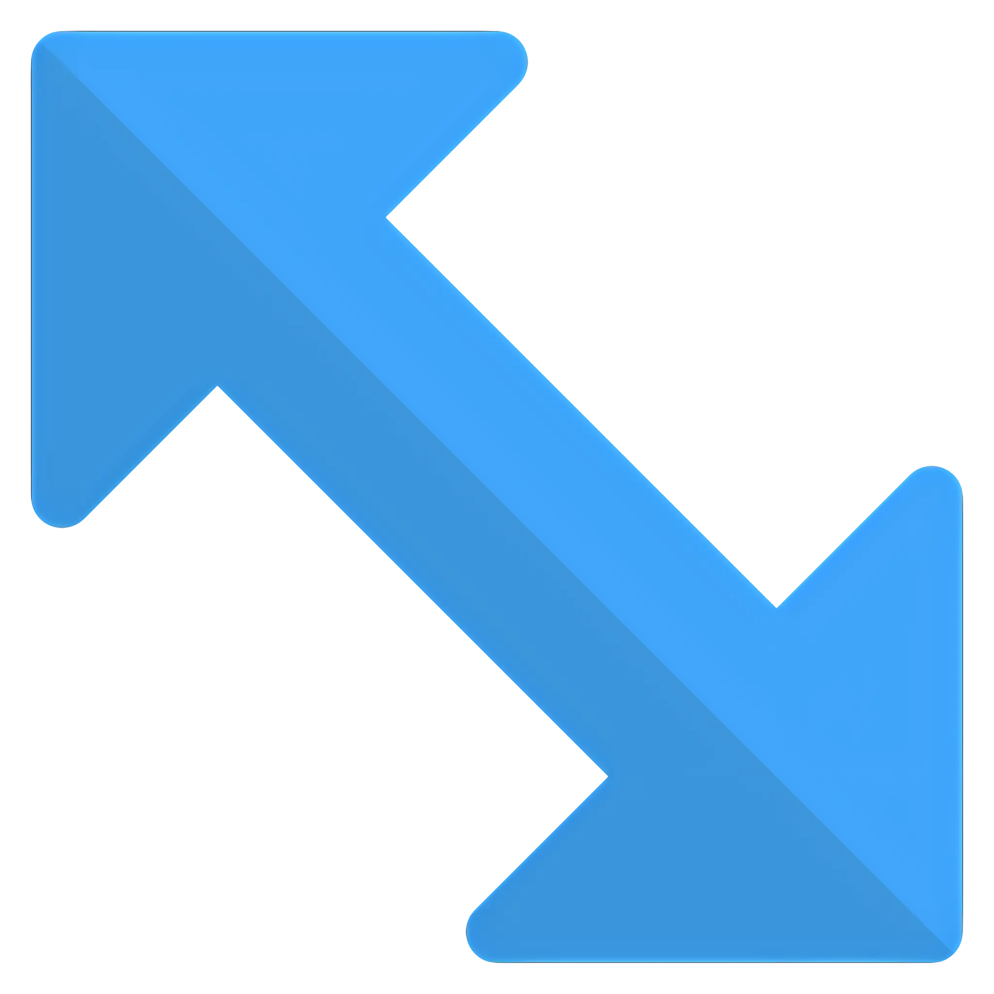 Blue Arrow Symbol in Flat Cartoon Style
