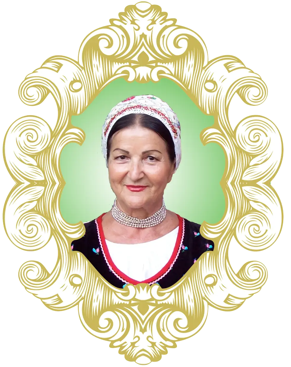 Ornate Framed Portrait of Woman in Traditional Attire