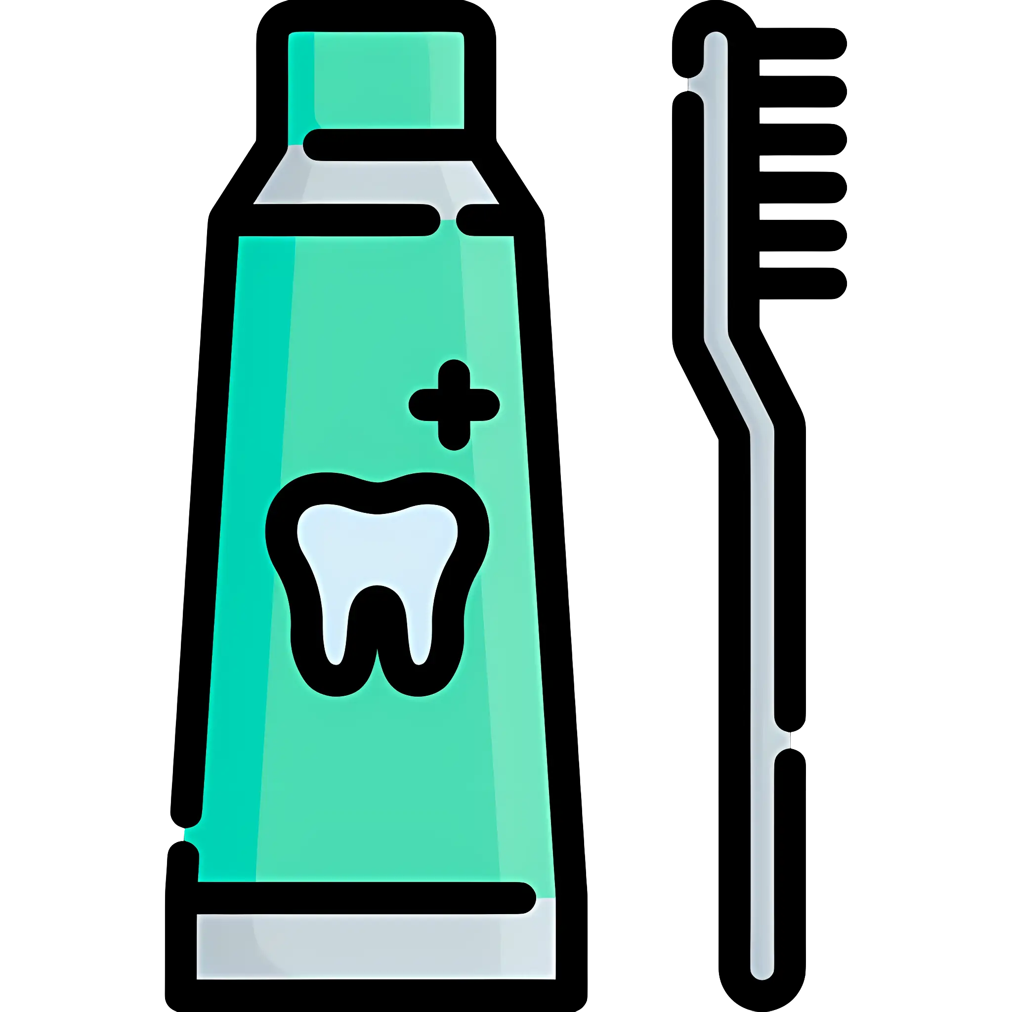 Toothpaste and Toothbrush Doodle for Dental Care