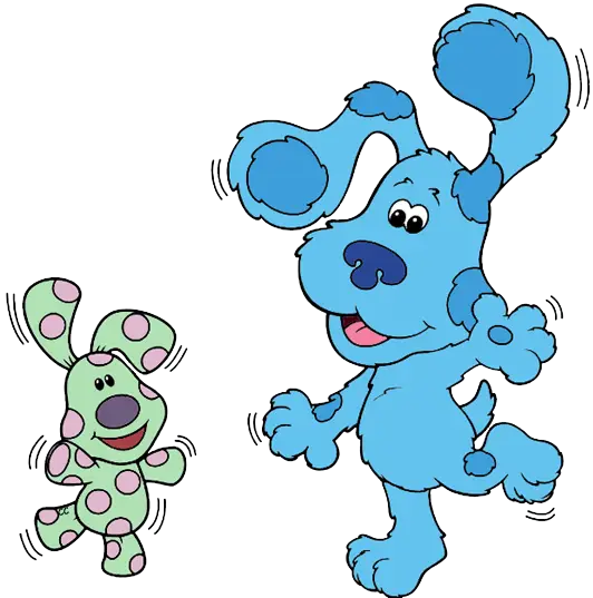 Blue Dog and Green Dog Cartoon Characters