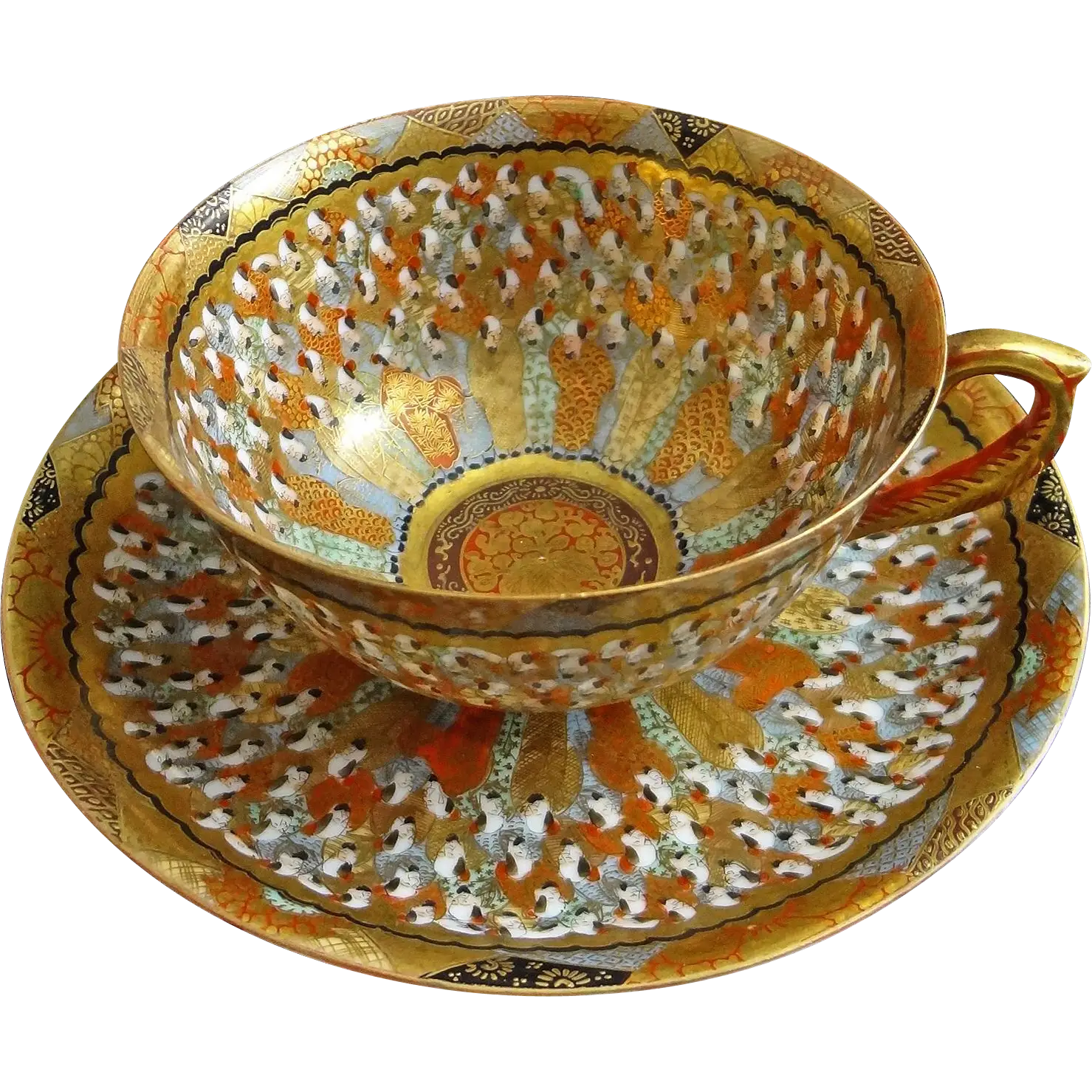 Golden Decorative Tea Cup with Ornate Design