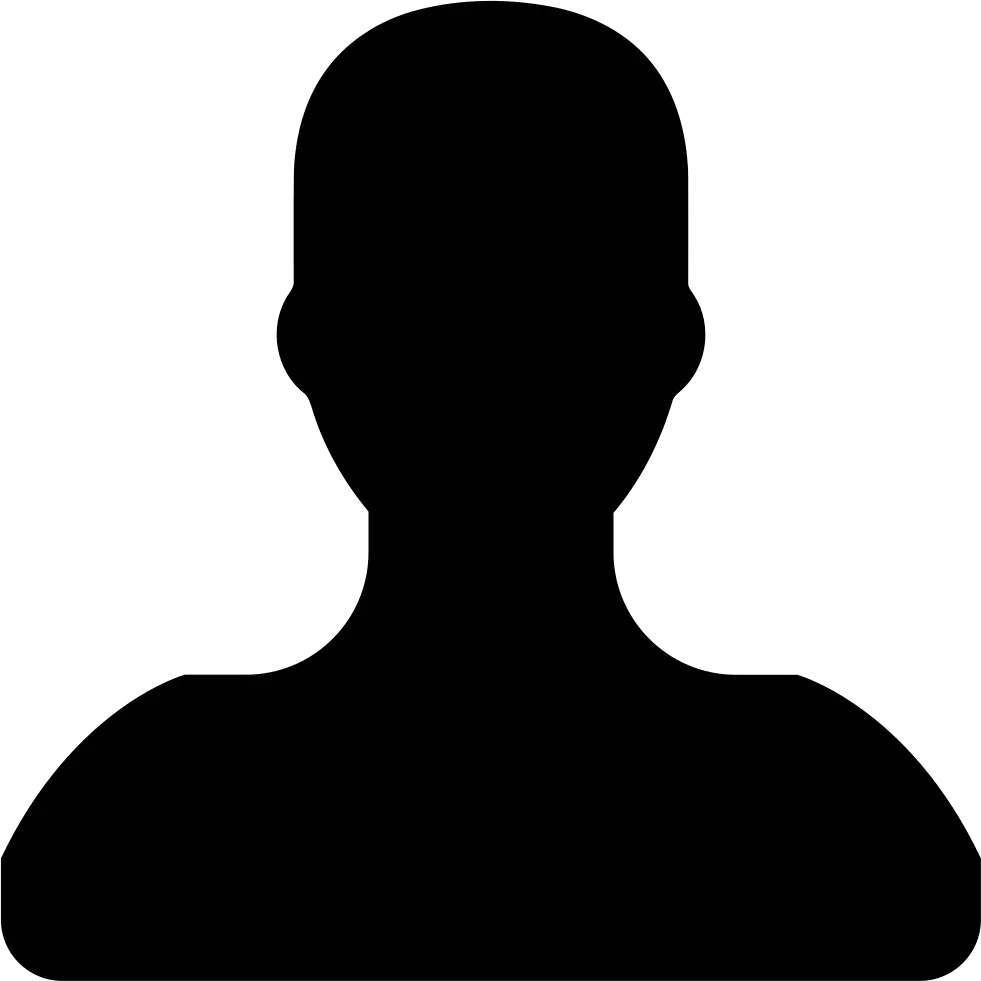 Black Human Silhouette Icon for Profiles