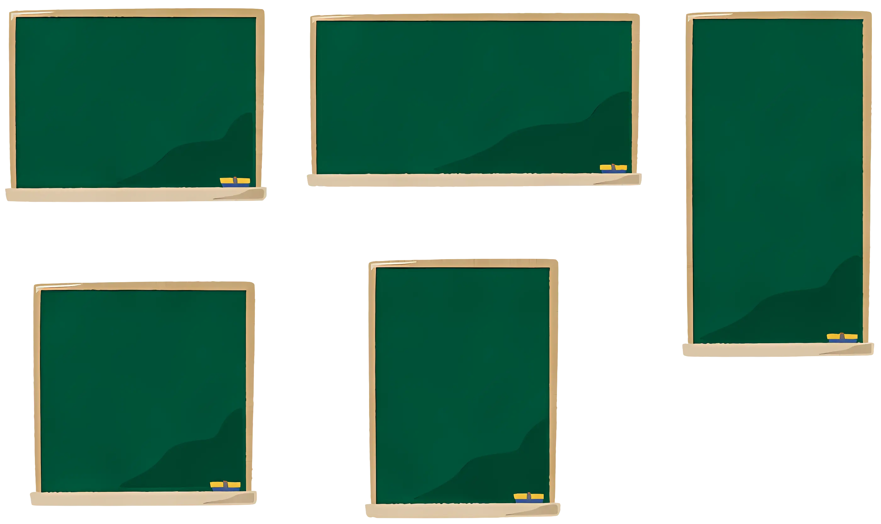 Collection of Green Chalkboards for Classroom Use