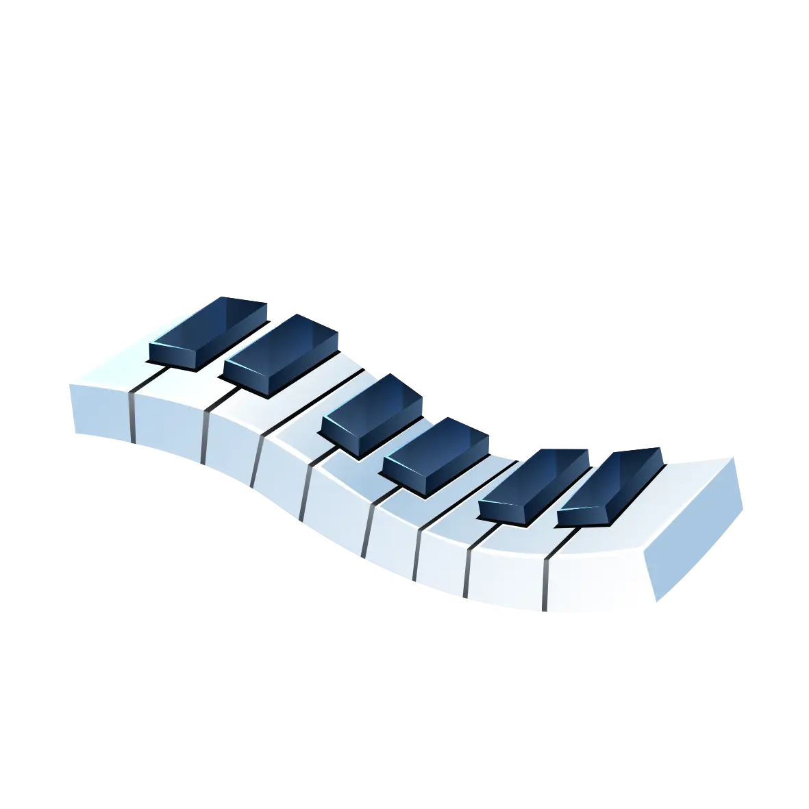 Curved Piano Keys for Music