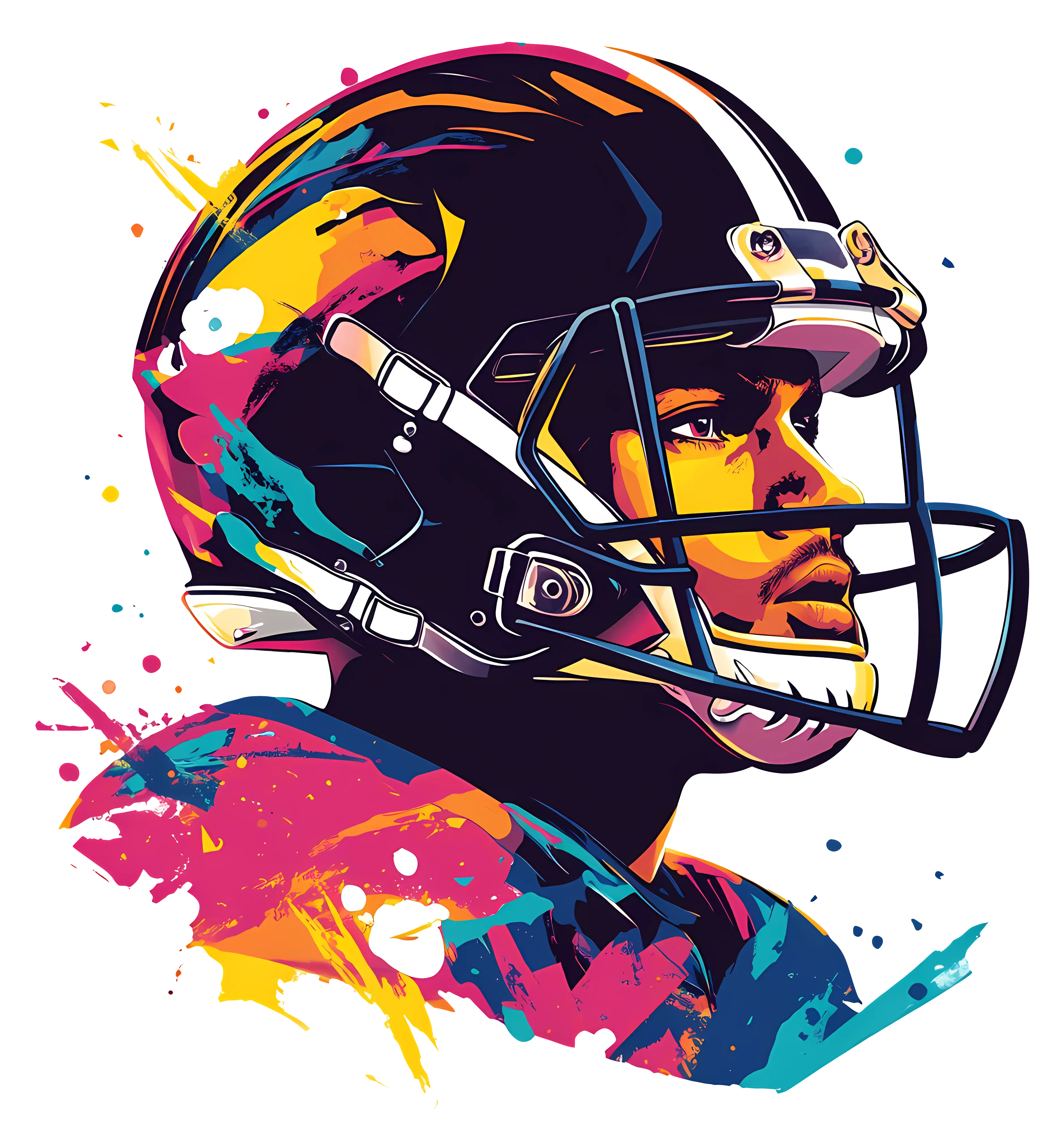 Colorful Football Player Illustration