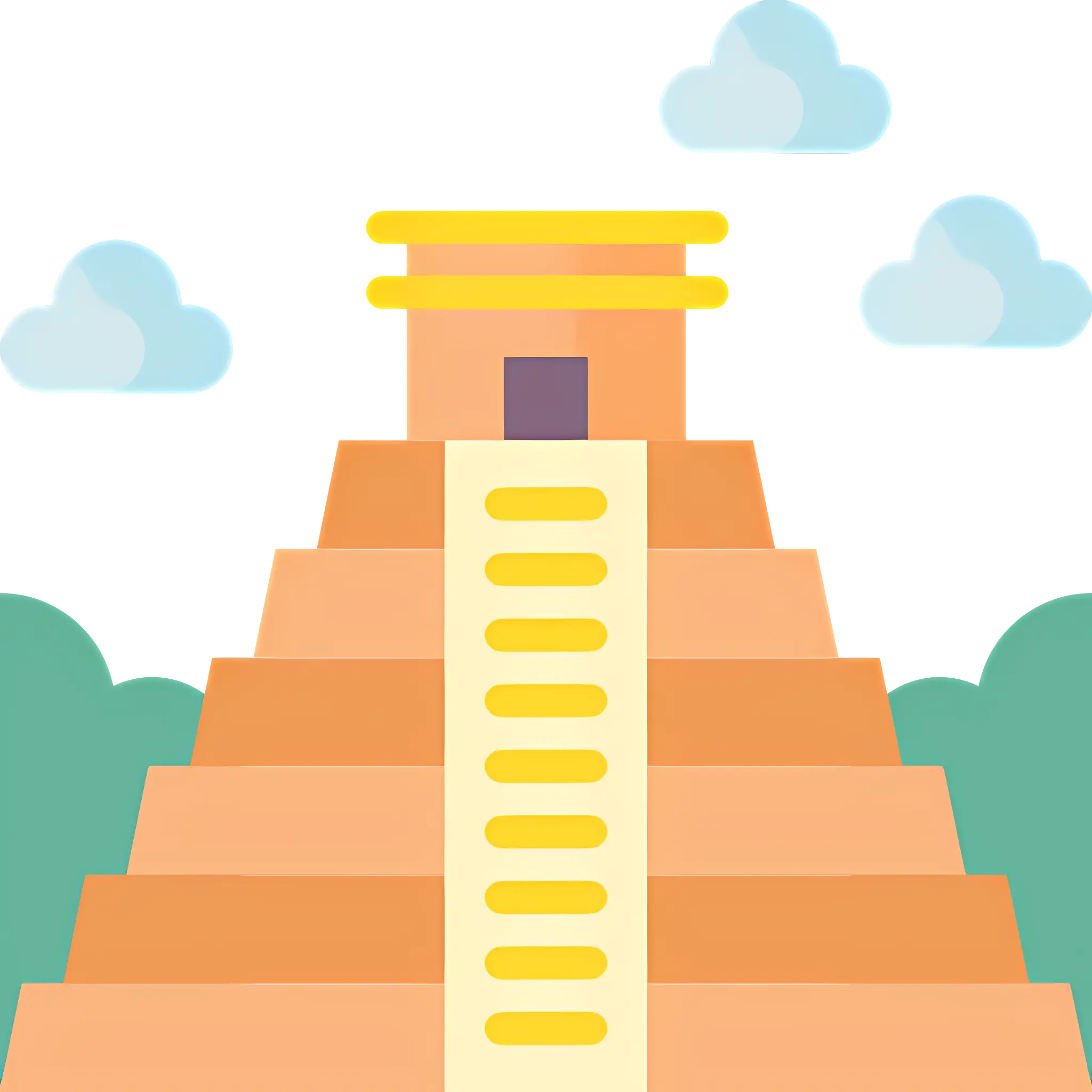 Colorful Ancient Pyramid with Steps