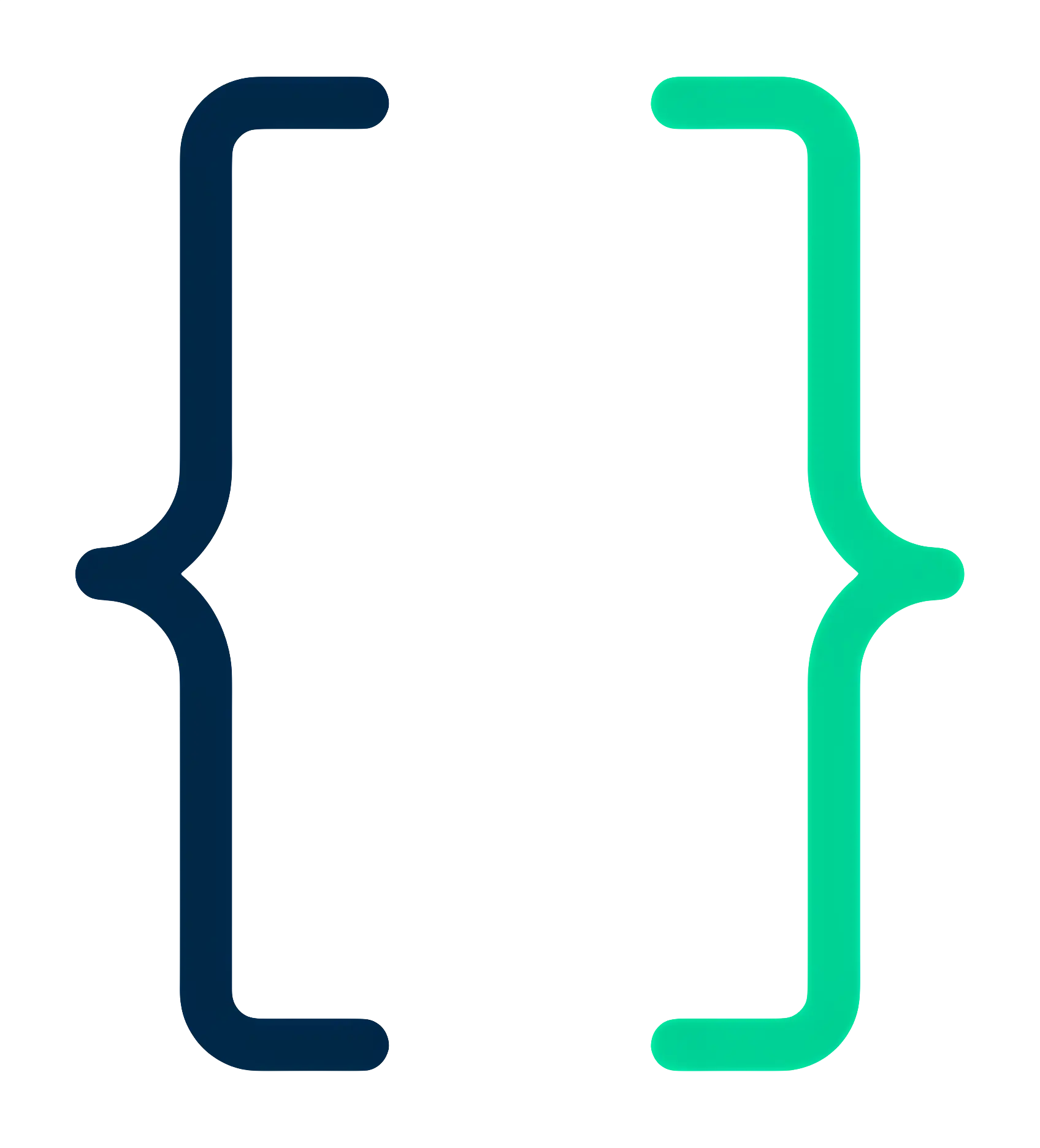 Curly Brackets in Blue and Green