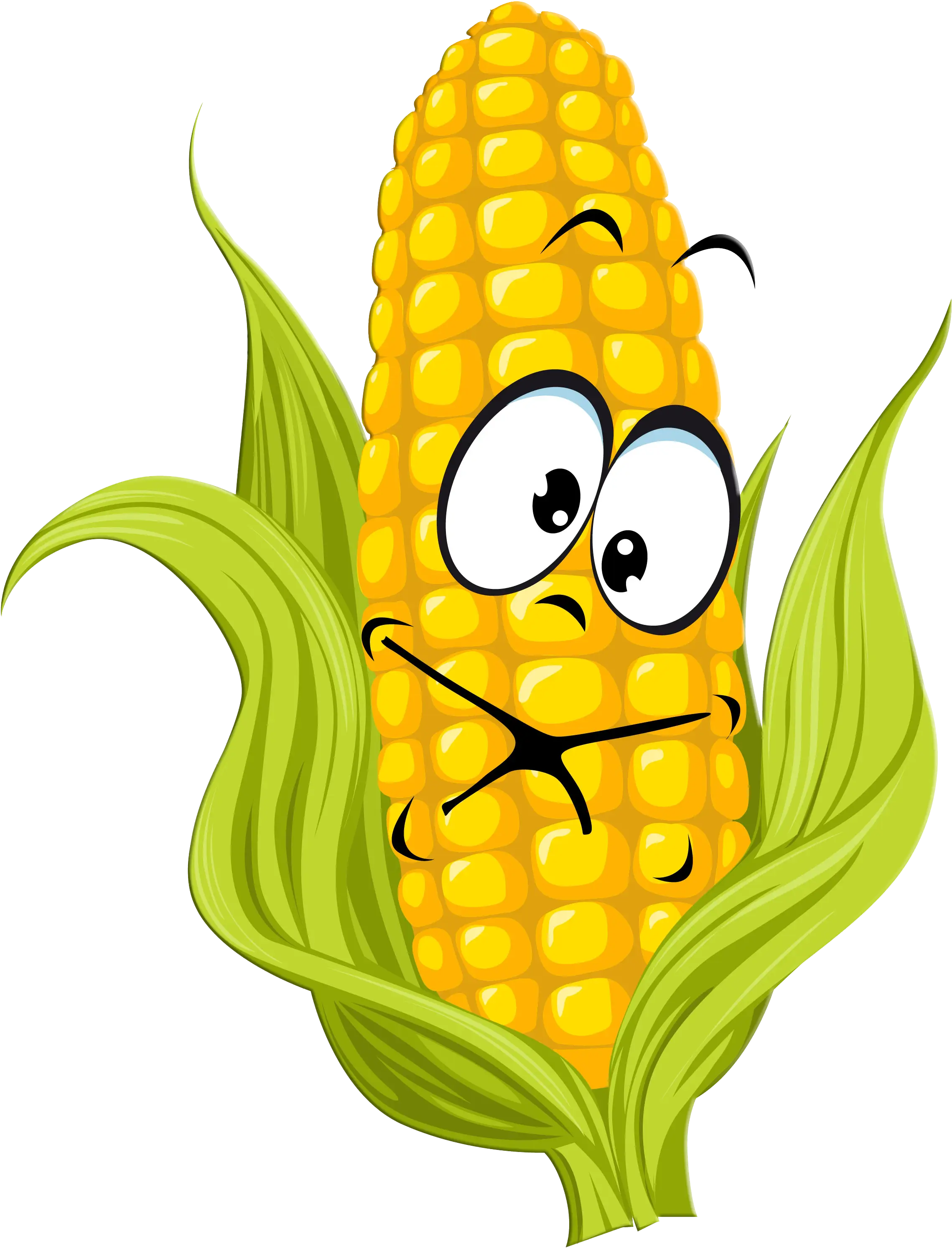 Funny Cartoon Corn Illustration