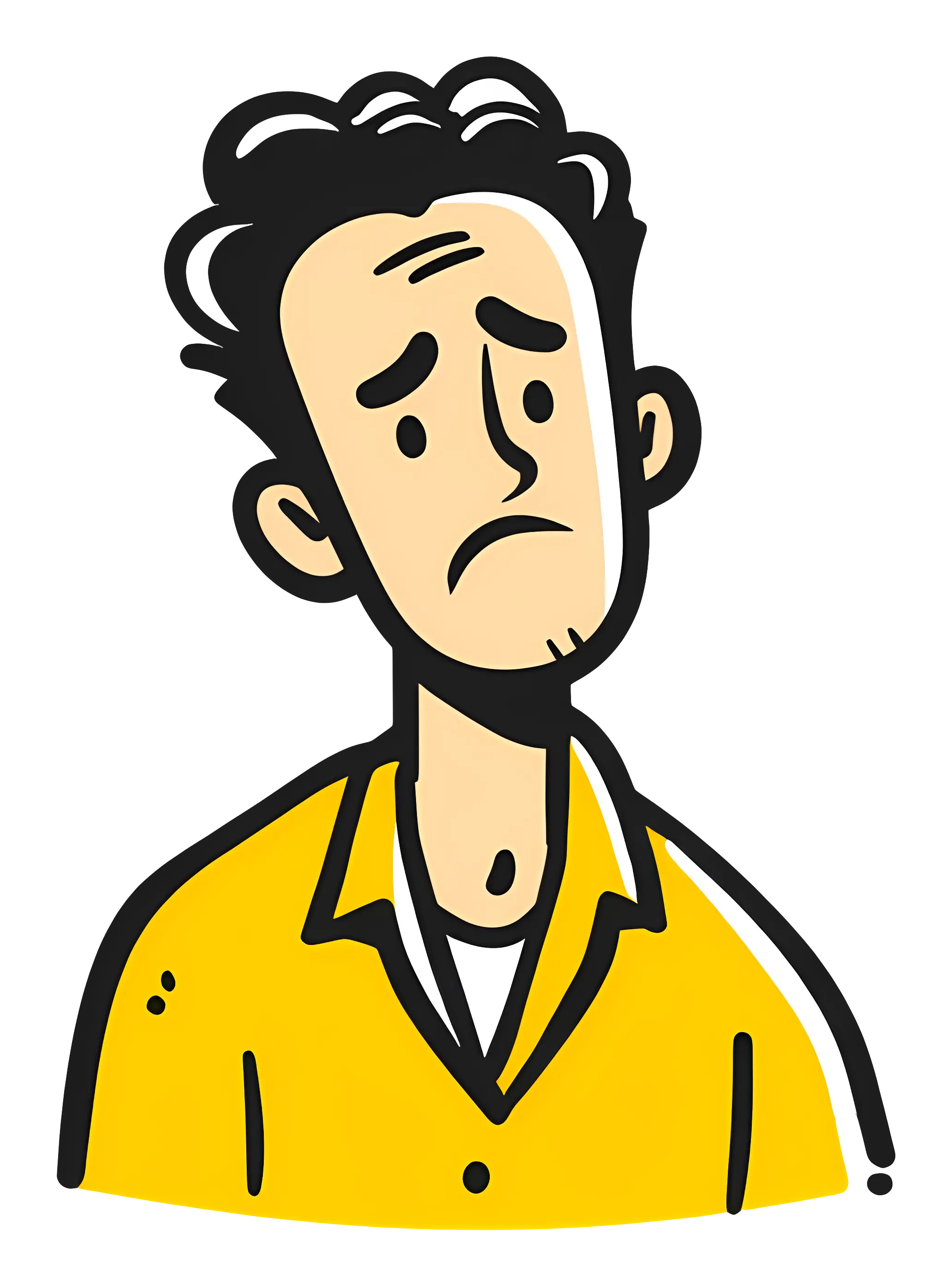 Sad Man Cartoon Illustration