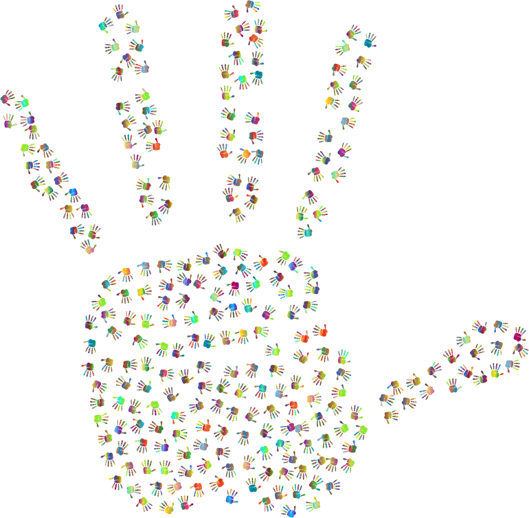 Multicolored Community Handprint Illustration
