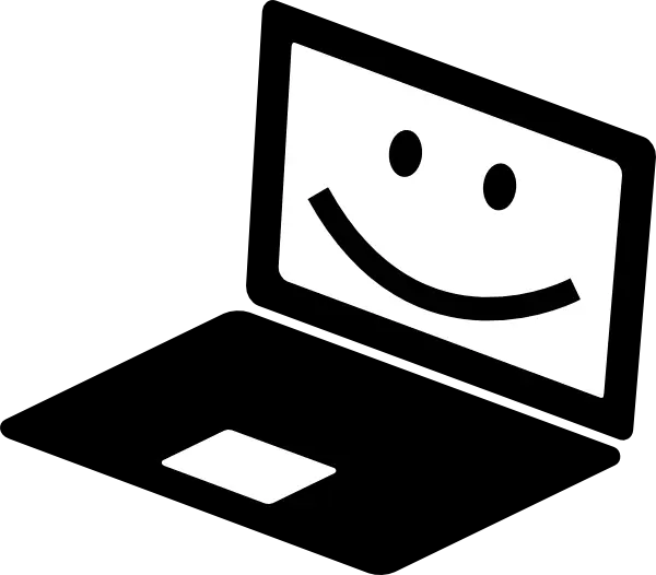 Laptop with Smiley Face Design Showing Positivity