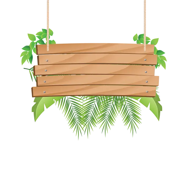 Hanging Wooden Sign with Greenery