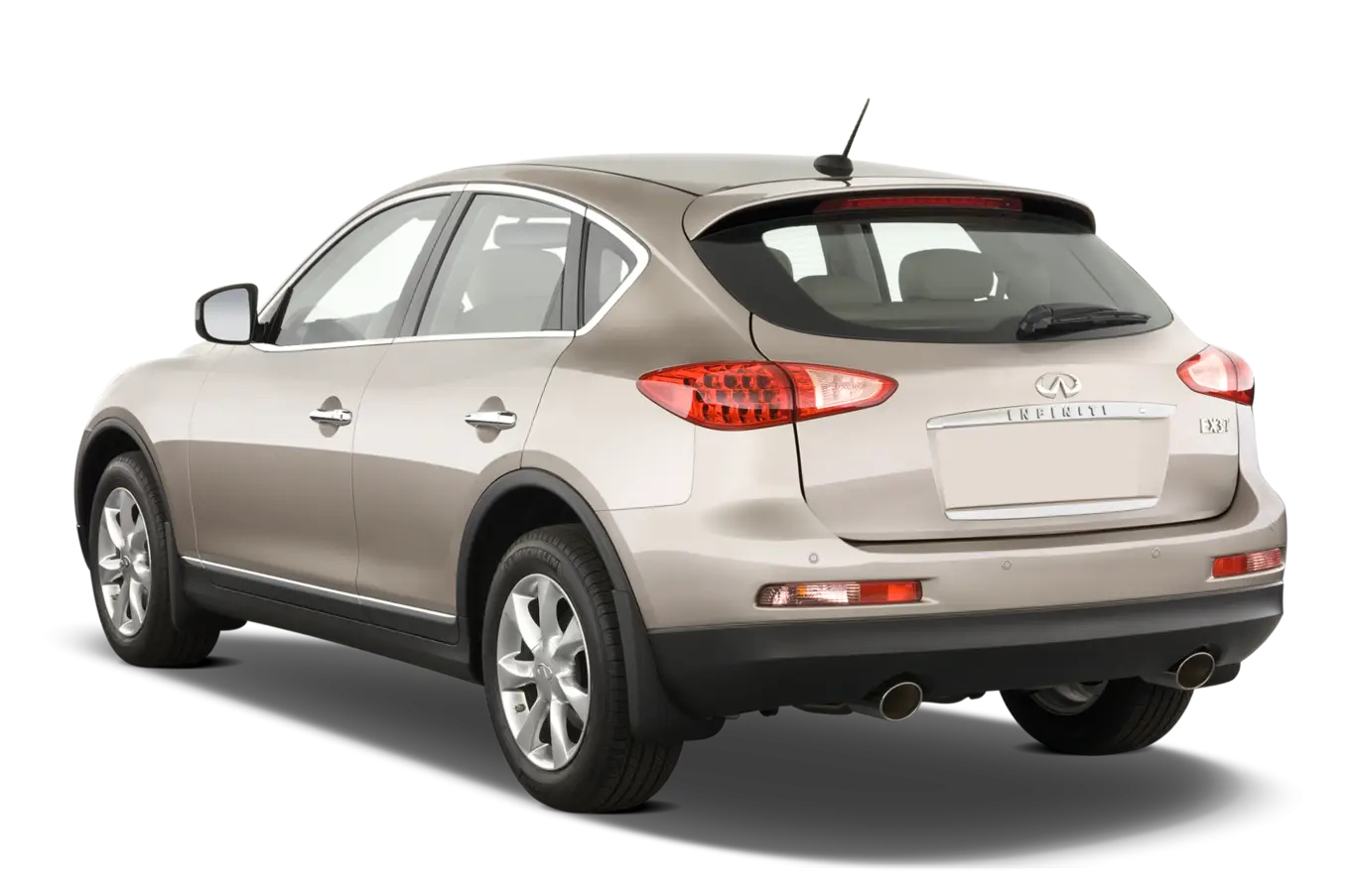 Rear View of Beige SUV