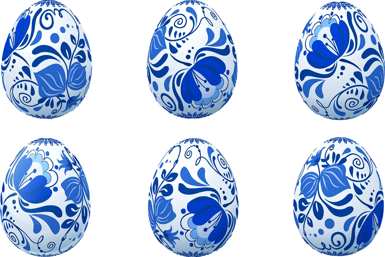 Decorated Blue Easter Eggs